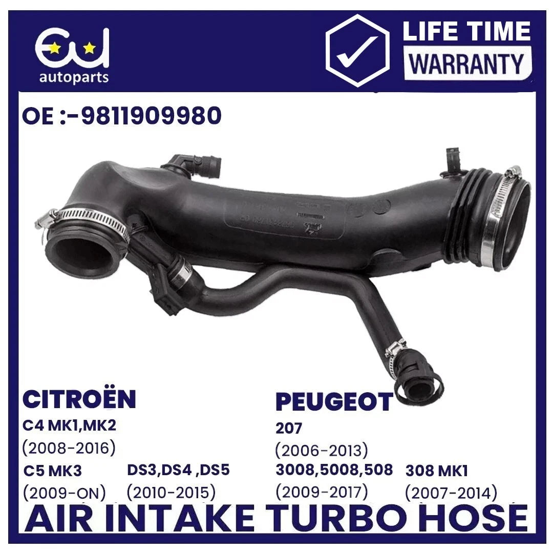 Air Intake Hose for Citroen C4 C5 III (RD_) Peugeot 207 308 1.6 16V RCZ 8-15 R